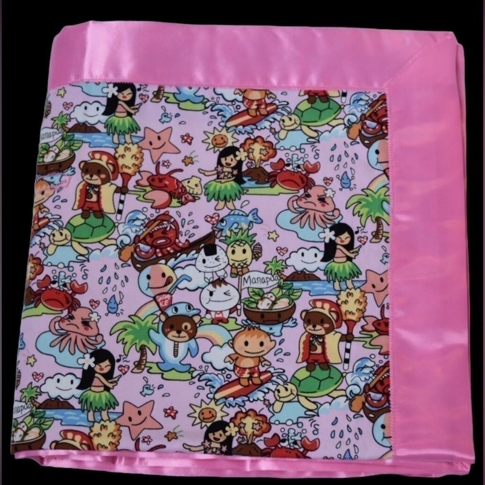 💖🏝️🏄🏼♀️brand NEW🌊🐠Handmade Aloha Print Crib Blanket - Picture 4 of 5